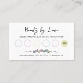 Moderner Girly Floral Einzigartiger Boutique Salon Treuekarte (Rückseite)