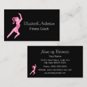 Moderner Girly Girl Pink und Black Fitness Coach Visitenkarte (Vorne/Hinten)