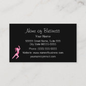 Moderner Girly Girl Pink und Black Fitness Coach Visitenkarte (Rückseite)