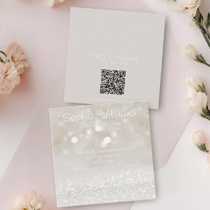 Moderner Girly Glam Glitzer Quadratische Visitenkarte