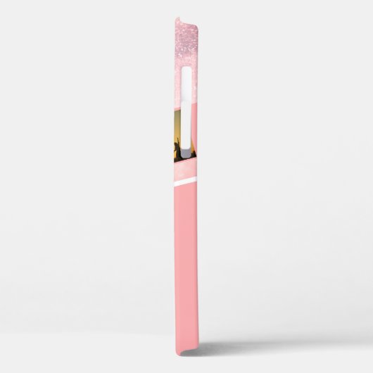 Moderner Girly Glitzer Trendy Rose Gold Stilvoll Case-Mate iPhone Hülle (Rückseite / Links)