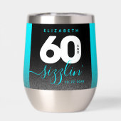 Moderner Girly Ice Blue Glitzer 60 und Sizzling (Rückseite)