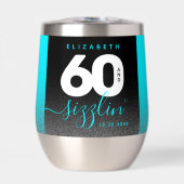 Moderner Girly Ice Blue Glitzer 60 und Sizzling (Vorderseite)