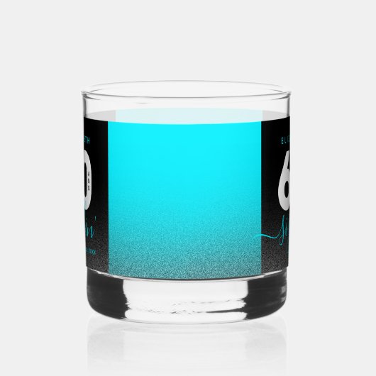 Moderner Girly Ice Blue Glitzer 60 und Sizzling Whiskyglas (Links)
