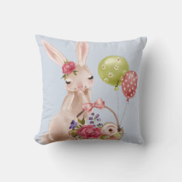 Moderner Girly Oaster Bunny Floral Ballon Basket Kissen