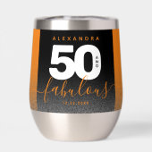 Moderner Girly Orange Glitzer 50 und fabulous (Rückseite)