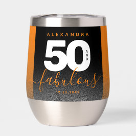 Moderner Girly Orange Glitzer 50 und fabulous