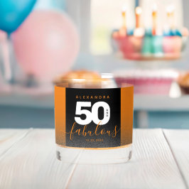 Moderner Girly Orange Glitzer 50 und fabulous Whiskyglas