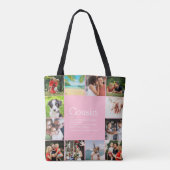 Moderner Girly Pink Fun 12 Foto Cousin Definition Tasche (Rückseite)