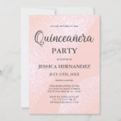 Moderner Girly Pink Glitzer Geometric Quinceañera Einladung (Vorderseite)