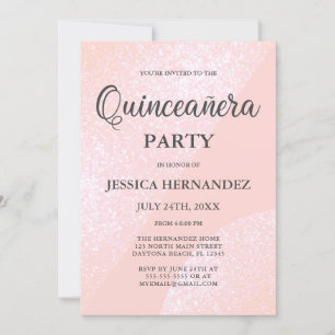 Moderner Girly Pink Glitzer Geometric Quinceañera Einladung
