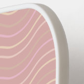 Moderner Girly Pink Individuelle Name Geometrisch Pickleball Schläger (Linke Seite)