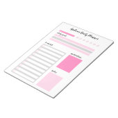 Moderner Girly Pink Personalisierter Tagesplaner Notizblock (angewinkelt)