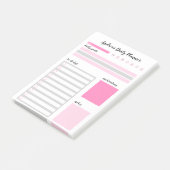 Moderner Girly Pink Personalisierter Tagesplaner Post-it Klebezettel (angewinkelt)
