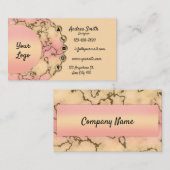 Moderner Girly Trendy Marble Gold Glitzer Minimal Visitenkarte (Vorne/Hinten)