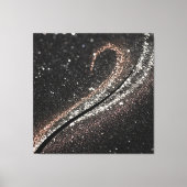 Moderner Glam Black Glitzer Leinwanddruck (Vorderseite)