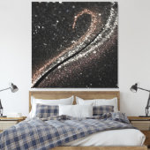 Moderner Glam Black Glitzer Leinwanddruck (Insitu (Schlafzimmer))