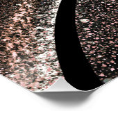 Moderner Glam Black Glitzer Poster (Ecke)