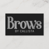 Moderner Glam Black Silver Glitzer Brows Visitenkarte (Vorderseite)