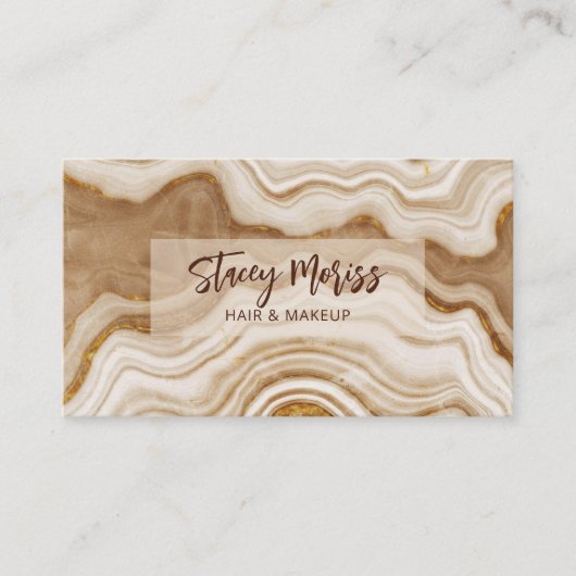 Moderner Glam Chic Abstrakt Agate QR Code Visitenkarte (Vorderseite)