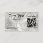 Moderner Glam Chic QR Code Gold Black & White Visitenkarte (Rückseite)