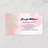 Moderner Glam Glitzer Makeup Artist Holographic Bu Visitenkarte (Rückseite)