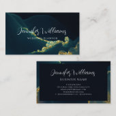 Moderner Glam Gold Glitzer Hochzeitsplaner Grün Visitenkarte (Vorne/Hinten)