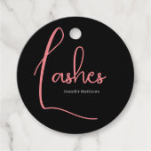 Moderner Glam rosa Neonlashes Techniker Manikurin Geschenkanhänger (Vorderseite)