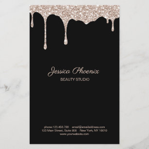 Moderner Glamour Beige Gold Schwarz Glitter Flyer