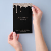 Moderner Glamour Beige Gold Schwarz Glitter Flyer (Handgriff)