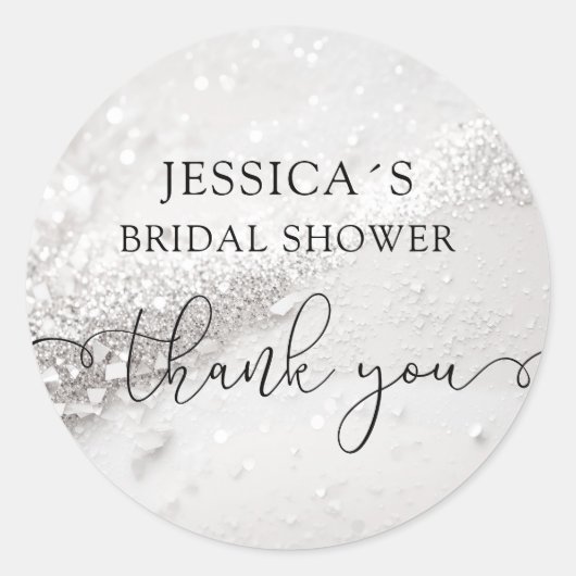 Moderner Glamour Glitzer Klassischer Rundaufkleber Runder Aufkleber (Vorderseite)