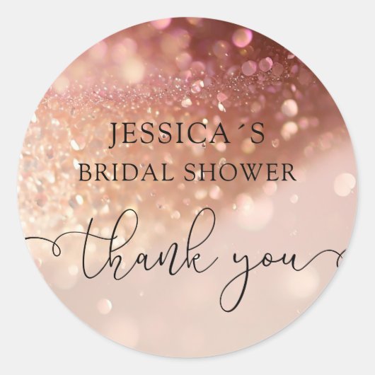 Moderner Glamour Glitzer Klassischer Rundaufkleber Runder Aufkleber (Vorderseite)