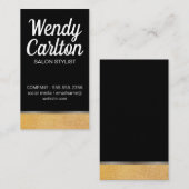 Moderner Glamour Glitzer / Schwarz Visitenkarte (Vorne/Hinten)