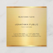 Moderner Glamour Gold Berufliche Elegante Vorlage Quadratische Visitenkarte (Rückseite)