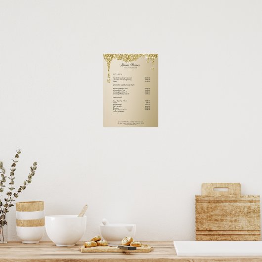 Moderner Glamour Gold Glitzer sinkt Poster (Küche)