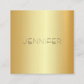 Moderner Glamour Gold Look Elegante einfache Vorla Quadratische Visitenkarte (Vorderseite)