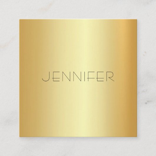 Moderner Glamour Gold Look Elegante einfache Vorla Quadratische Visitenkarte (Vorderseite)