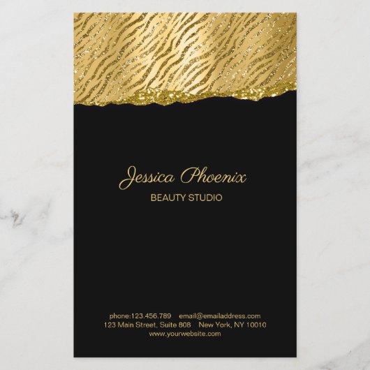 Moderner Glamour Gold Pattern Glitzer Flyer (Vorne)