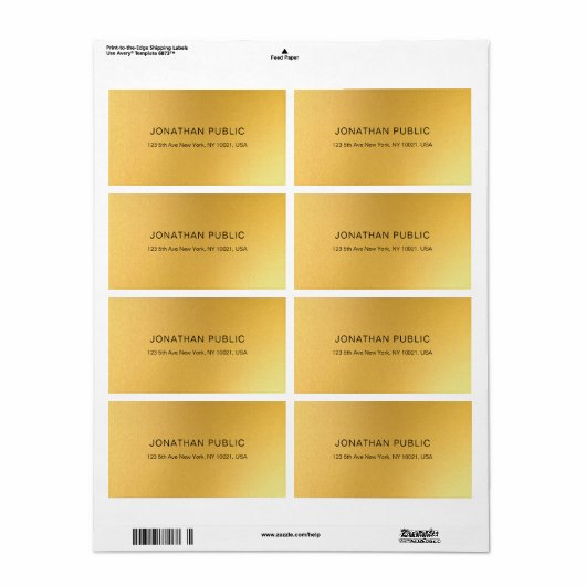 Moderner Glamour Gold Schlicht Elegante Goldene Sc (Vorne)