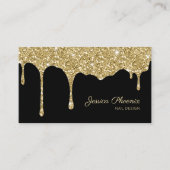 Moderner Glamour Gold Schwarz Glitter Visitenkarte (Vorderseite)