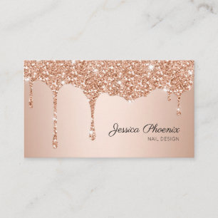 Moderner Glamour ORANGE Rose Gold Glitzer sinkt Visitenkarte