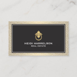 Moderner Glamour Realtor, Real Anwesen Gold/Schwar Visitenkarte