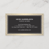 Moderner Glamour Realtor, Real Anwesen Gold/Schwar Visitenkarte (Rückseite)