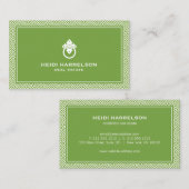 Moderner Glamour Realtor, Real Anwesen Green Visitenkarte (Vorne/Hinten)
