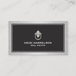 Moderner Glamour Realtor, Real Anwesen Silver/Blac Visitenkarte