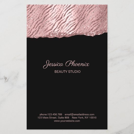 Moderner Glamour Rosegold Pattern Glitzer Flyer (Vorne)