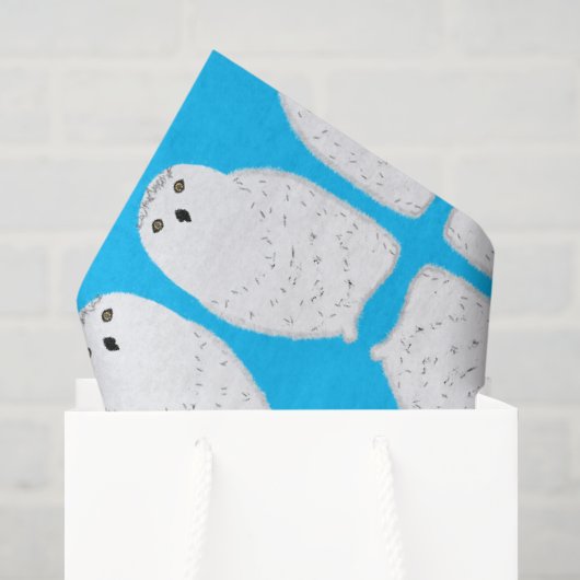 Moderner Glamour-Schnee-Eule Seidenpapier (Geschenktüte)