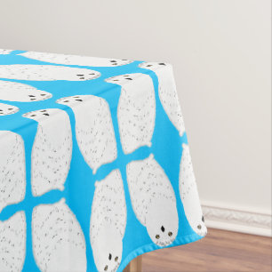 Moderner Glamour-Schnee-Eule Tischdecke