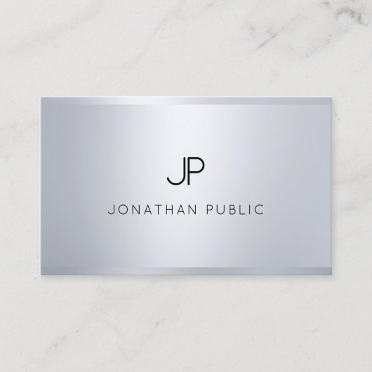 Moderner Glamour-Silber-Blick-elegante Visitenkarte (Vorderseite)