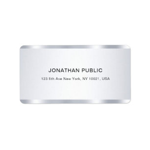 Moderner Glamour Silver Look Cool Template Address Adressaufkleber